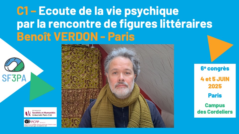 Teaser C1 - Écoute de la vie psychique par la rencontre de figures littéraires :
vendredi 4 JUIN, 14h00 – 15h00